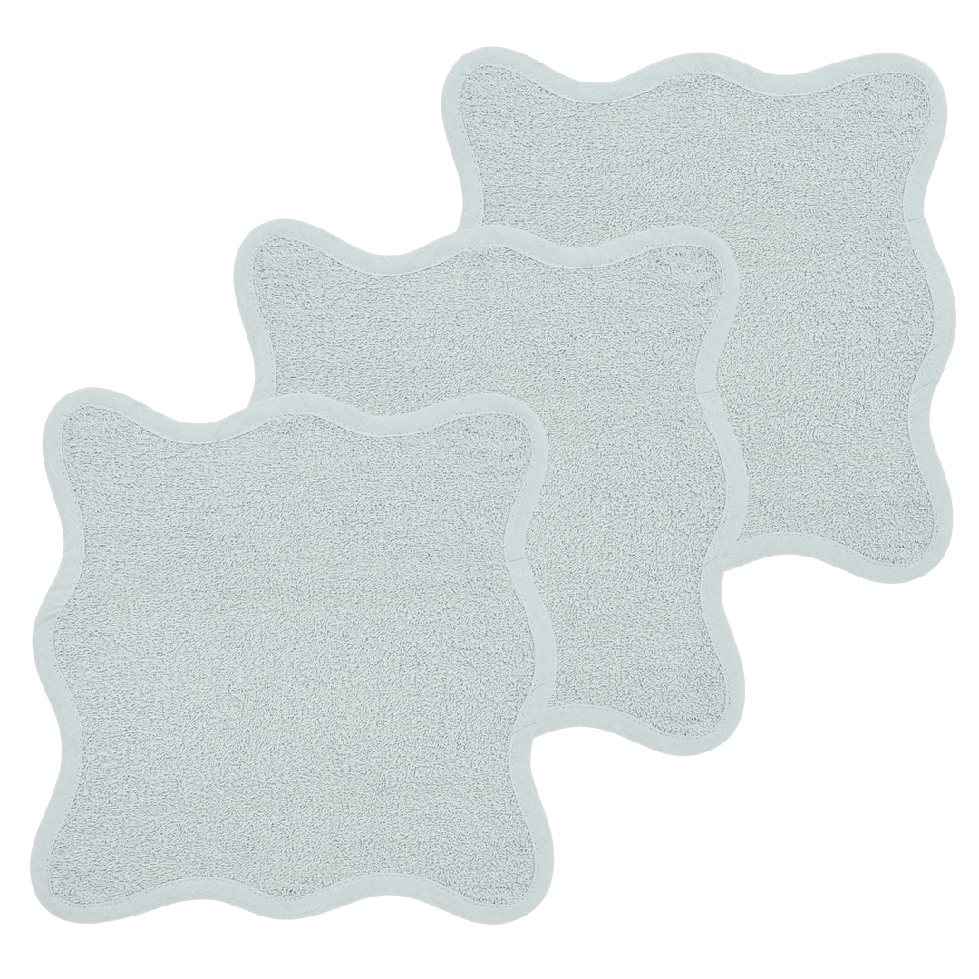Monddoekjes badstof wavy grey blue