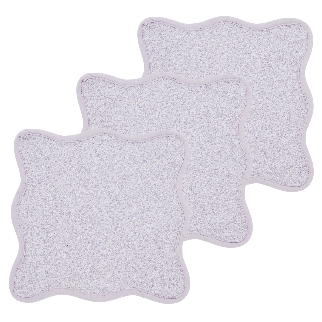 Monddoekjes badstof wavy soft lavender