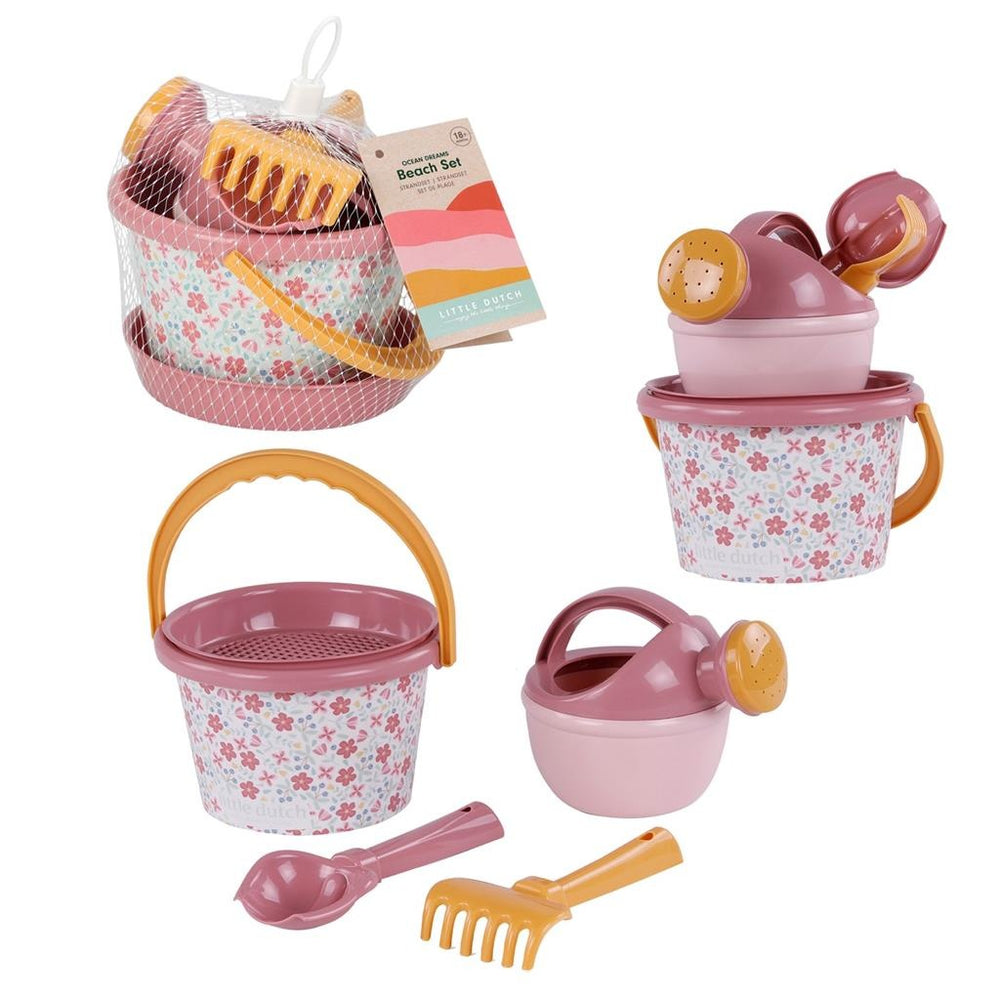 Strandset (5-delig) pink flower - Kidooz
