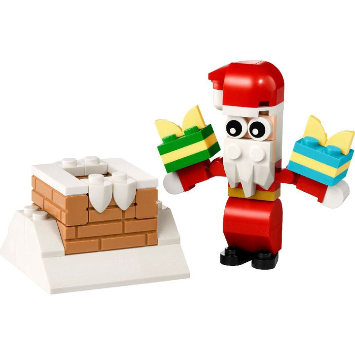 LEGO kerstman in de schoorsteen
