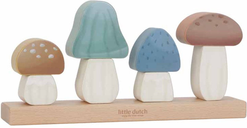 Houten stapelaar paddenstoelen forest friends - Kidooz