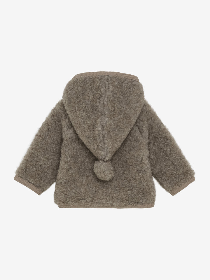 Wollen teddy jasje camel melange