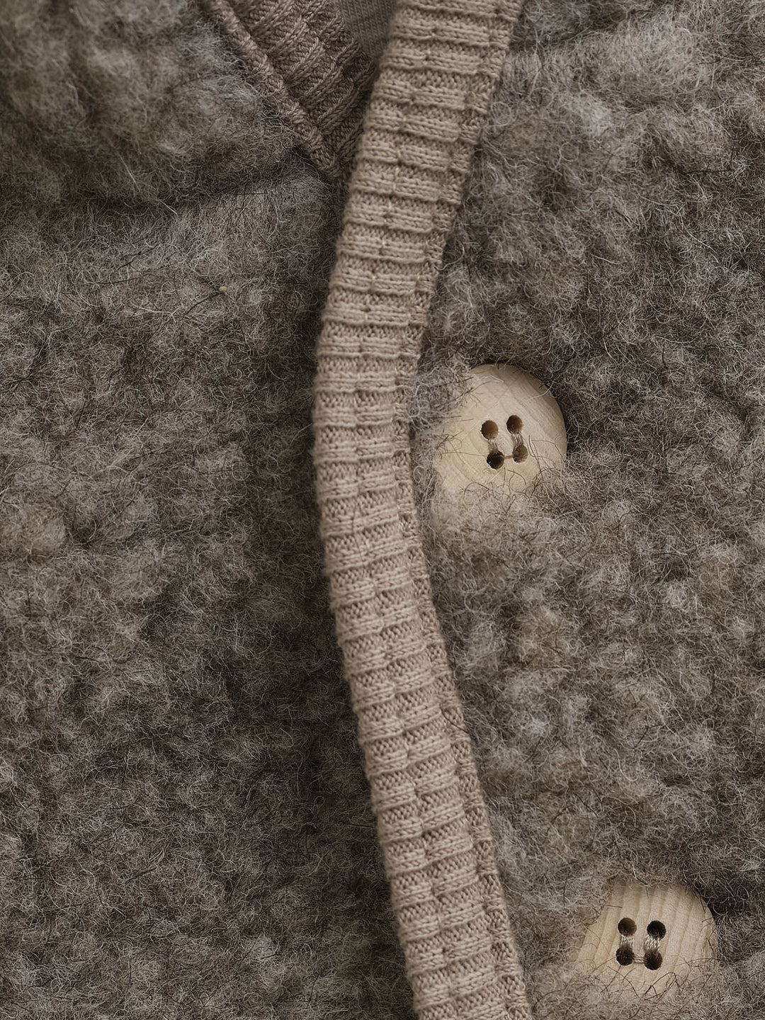 Wollen teddy jasje camel melange