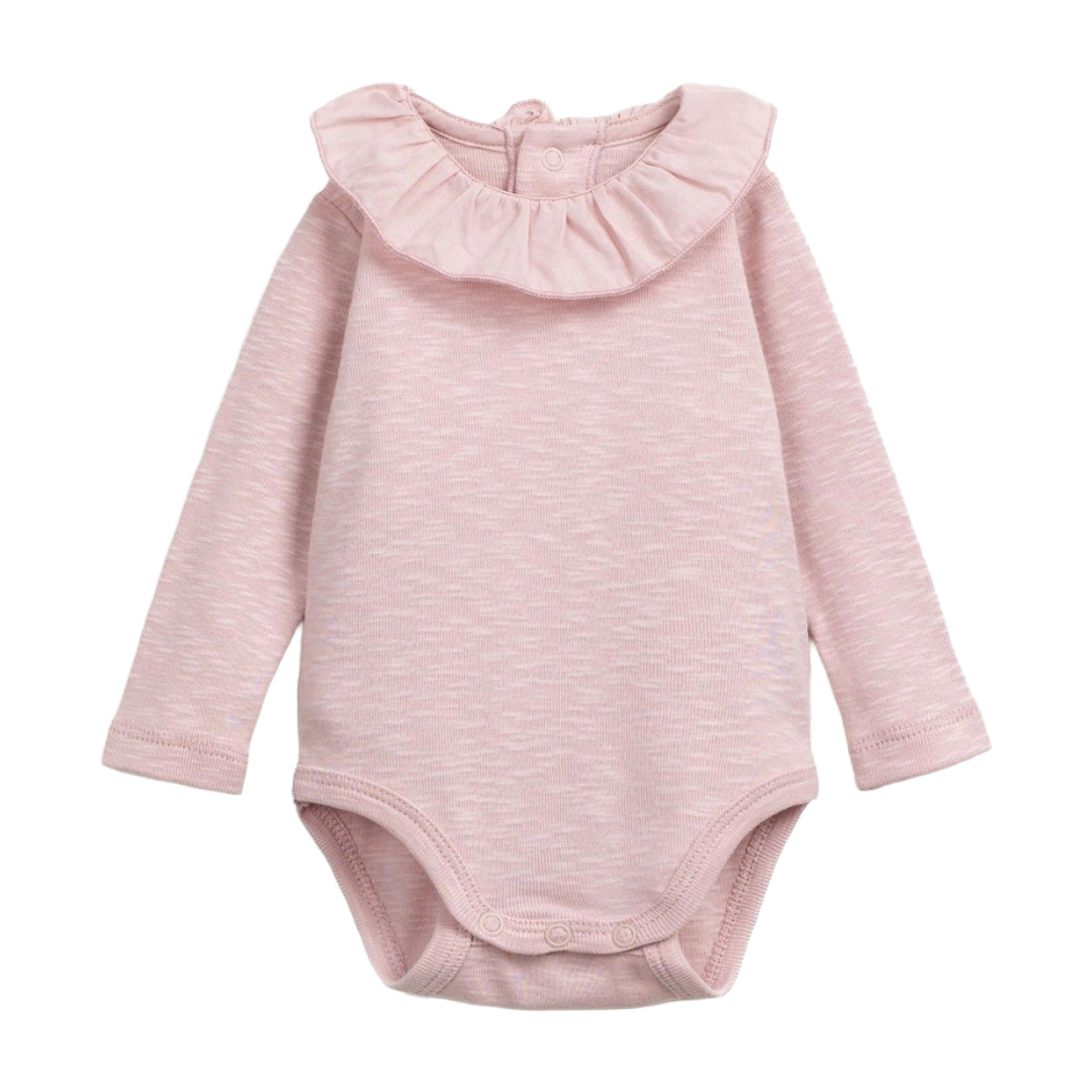 RIB FLAMÉ ROMPER ROSE