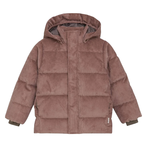 Winterjas corduroy rose taupe