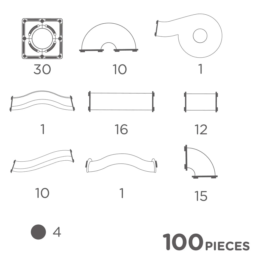Knikkerbaan dazzling (100-delig) - Kidooz