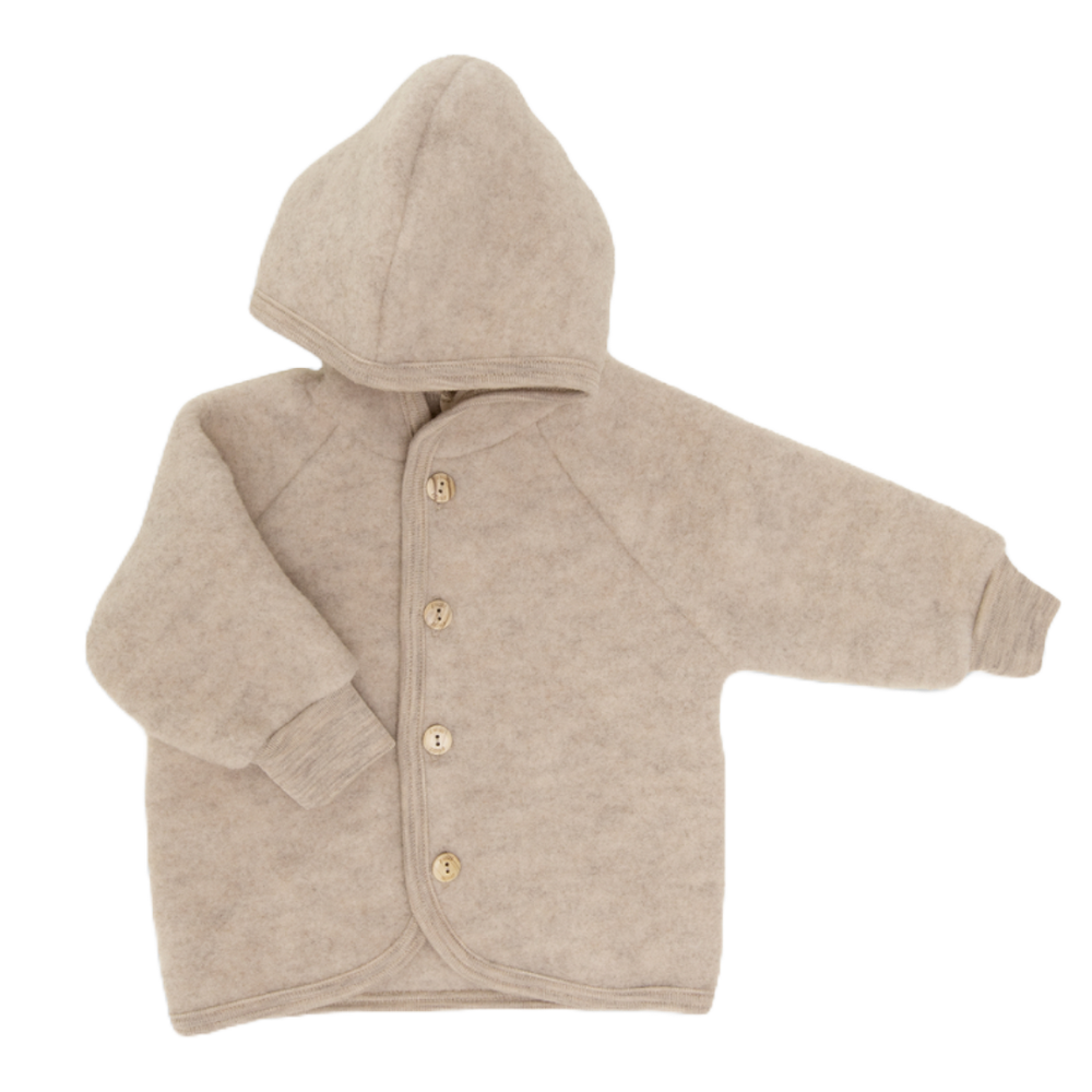 Jasje 100% wol-fleece — sand melange - Kidooz