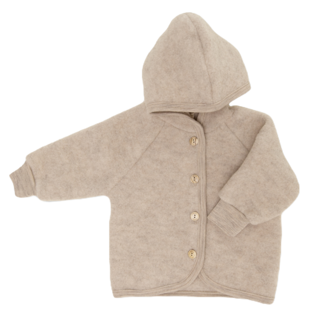 Jasje 100% wol-fleece — sand melange - Kidooz