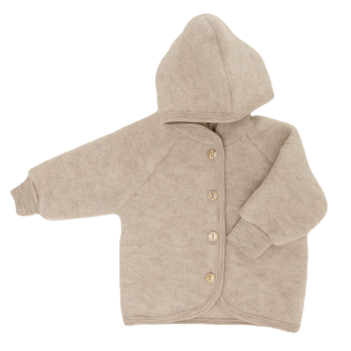 Jasje 100% wol-fleece — sand melange - Kidooz