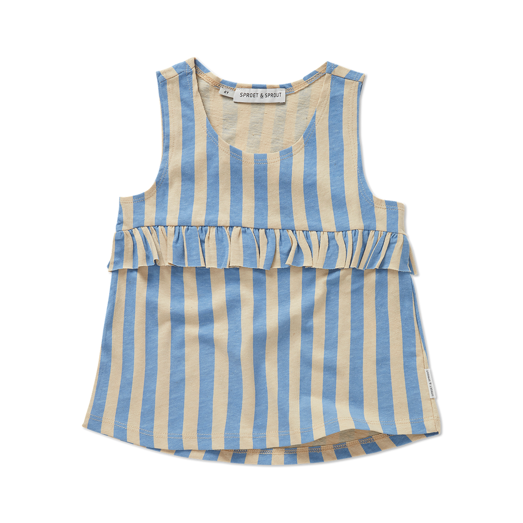 Ruffle singlet stripes Sesame primary