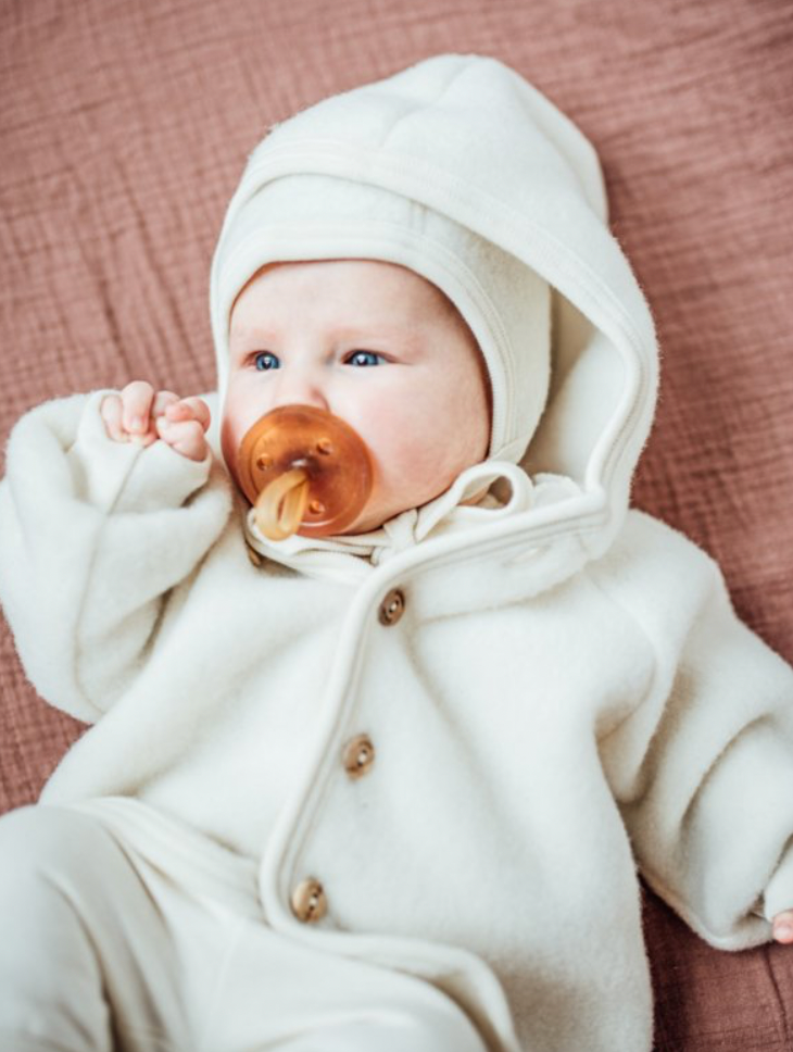 Jasje 100% wol-fleece — saffron melange - Kidooz