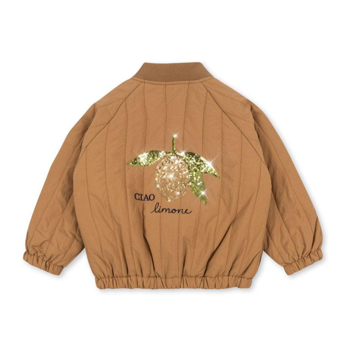 Juno sequin glitter jasje tobacco brown