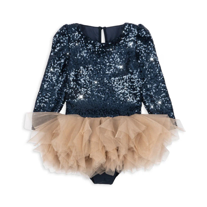 Ballerina glitter jurk dark navy