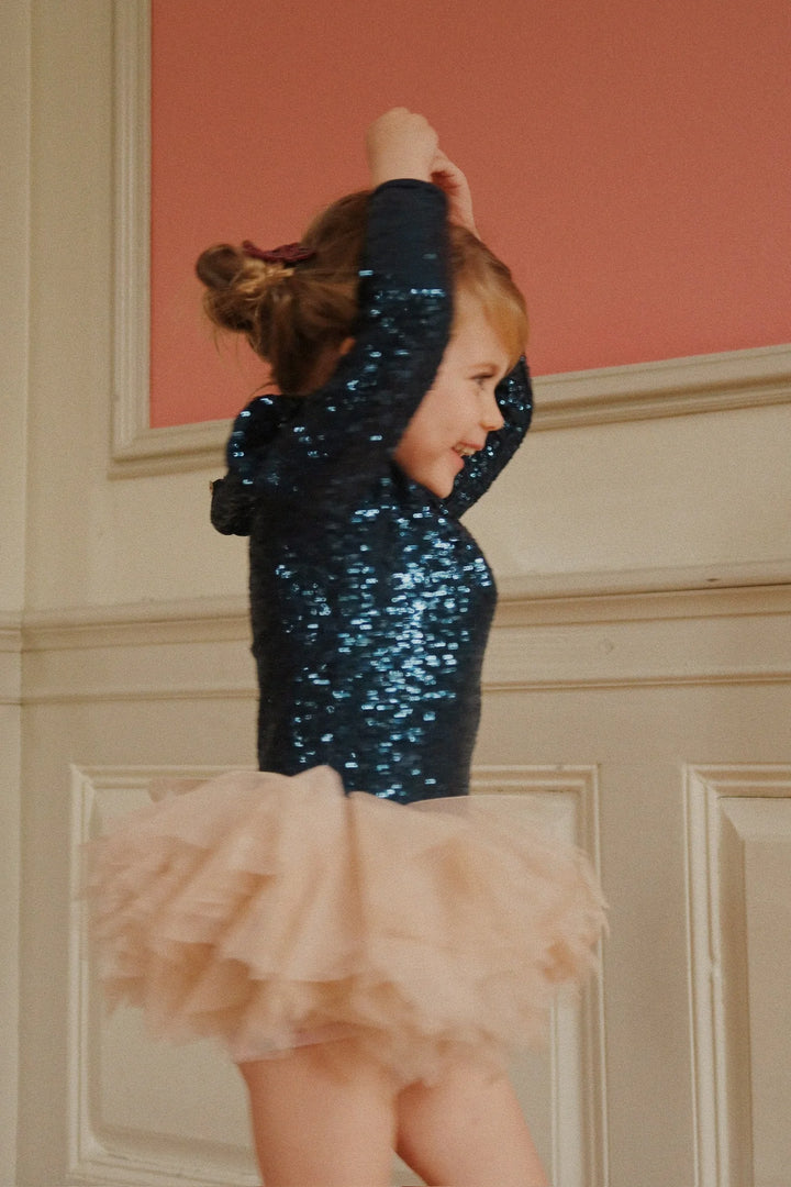 Ballerina glitter jurk dark navy