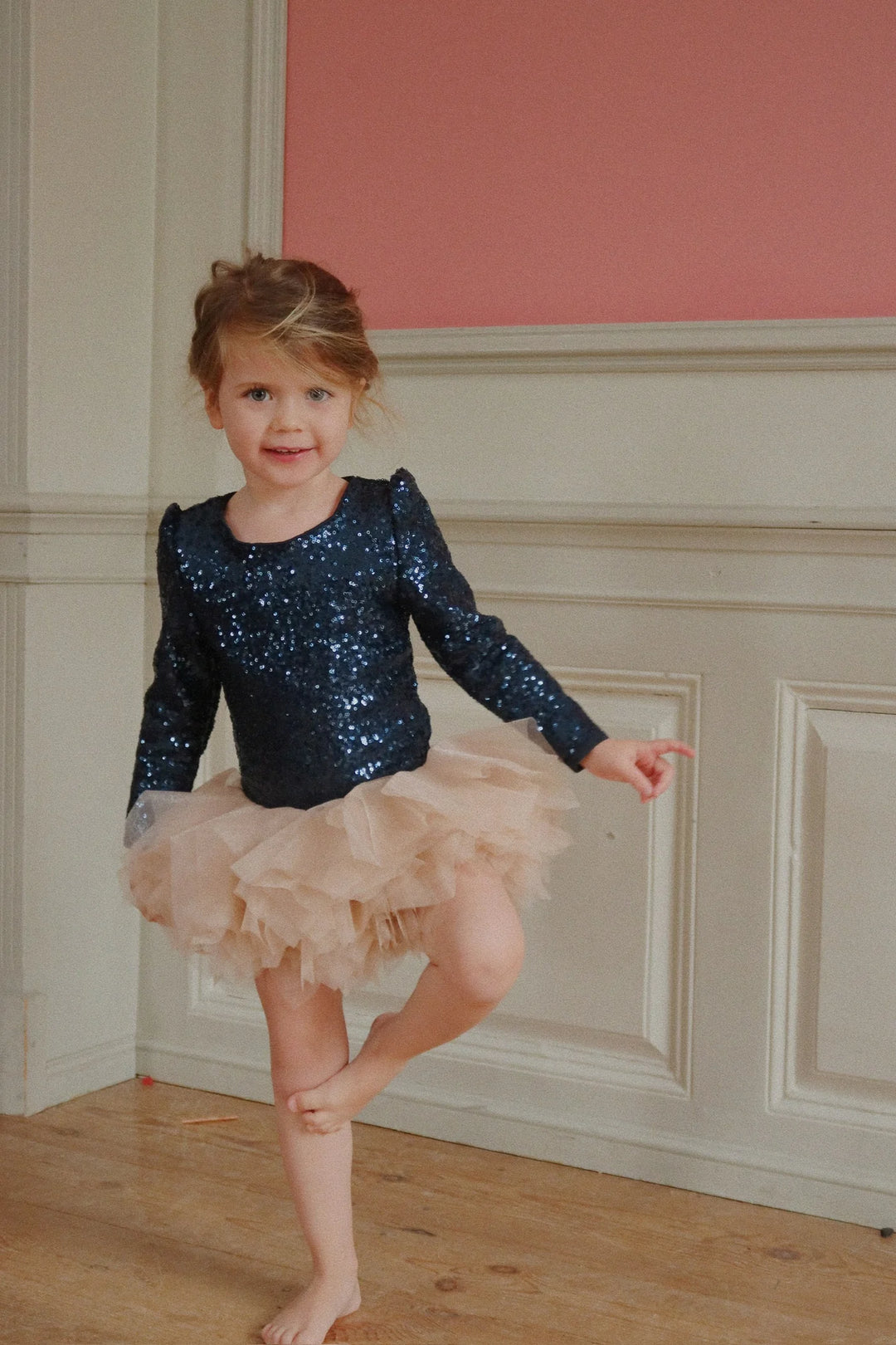 Ballerina glitter jurk dark navy