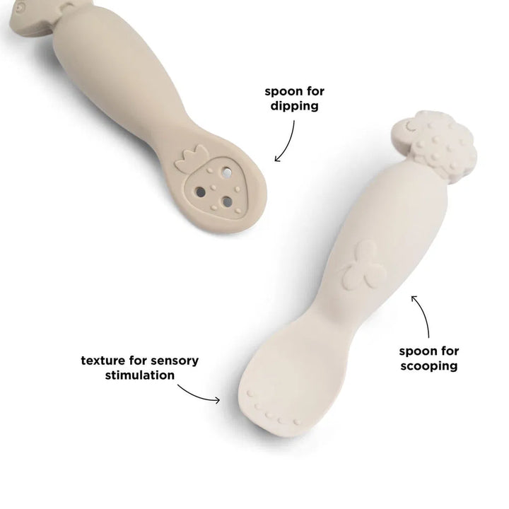 Siliconen bestekset baby tiny farm beige