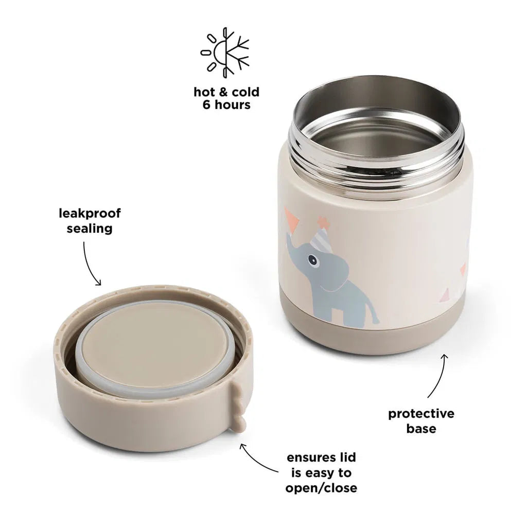 Food jar tiny farm beige