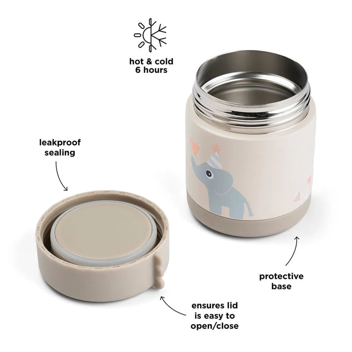 Food jar tiny farm beige