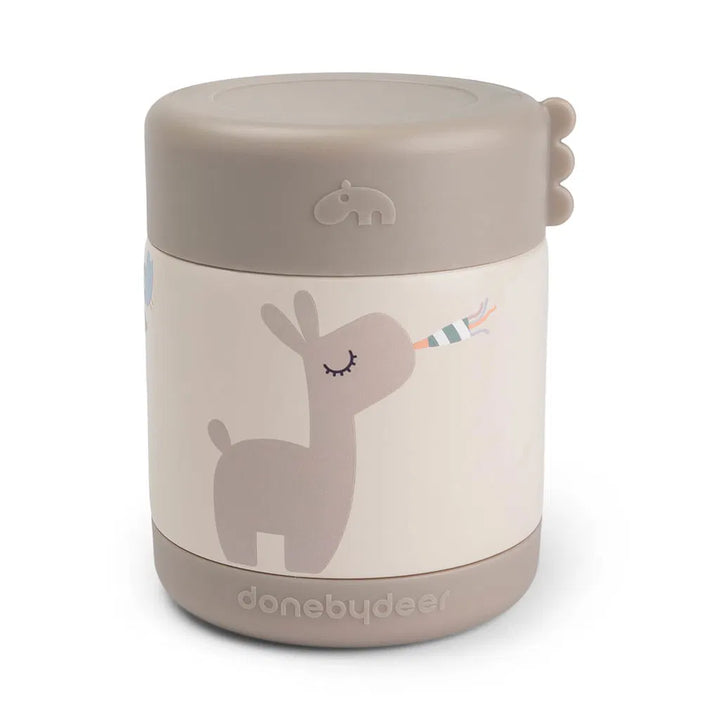 Food jar tiny farm beige