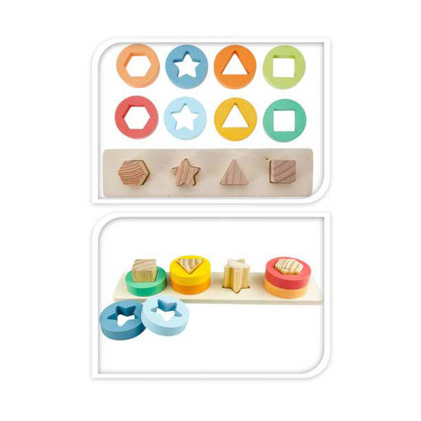 Houten Stapelpuzzel met Vormen