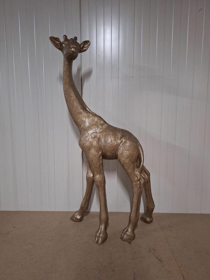 Beeld giraf goud 119 cm