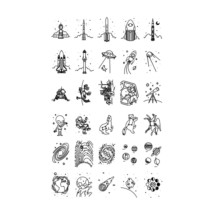 Kidydraw mini navulling (dinosaurus & galaxy)