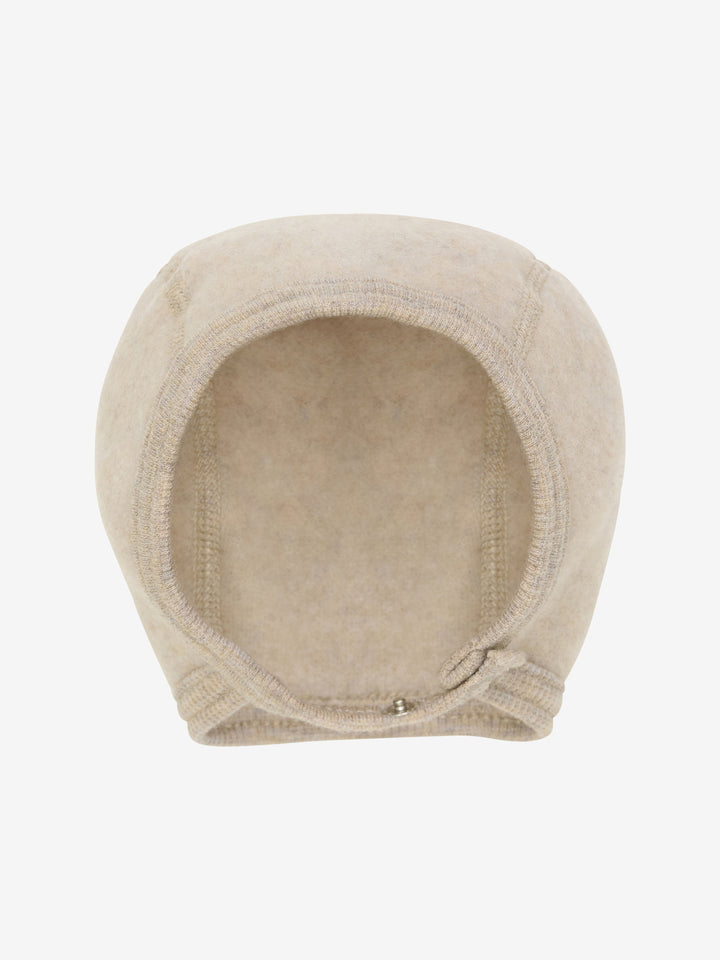 Wollen fleece bonnet camel melange