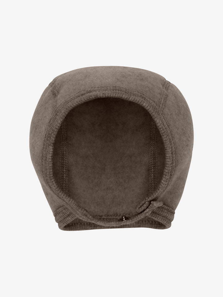 Wollen fleece bonnet brown melange