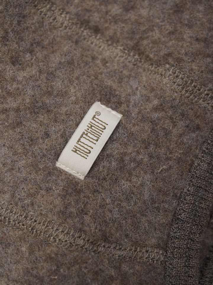 Wollen fleece bonnet brown melange