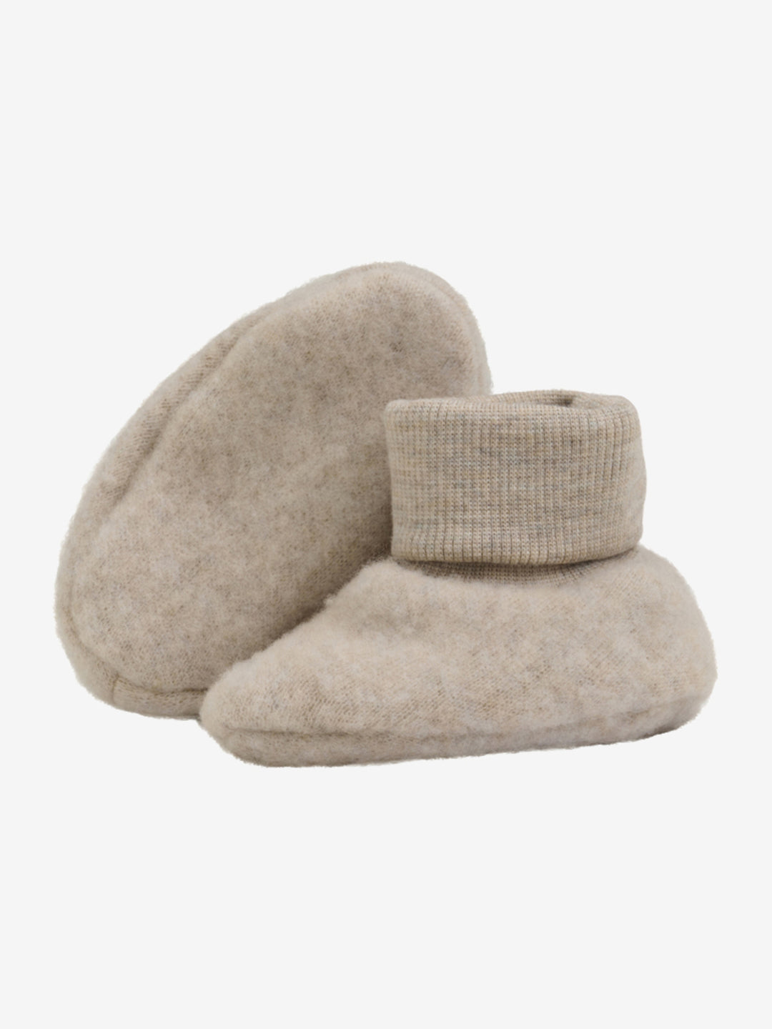 Wollen slofjes camel melange - Kidooz