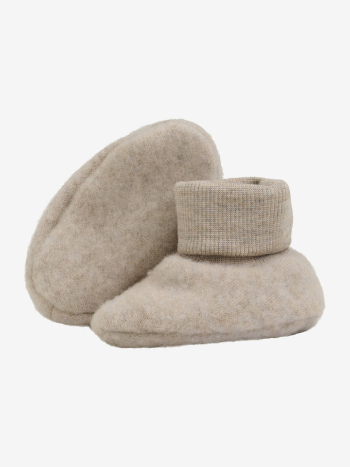 Wollen slofjes camel melange - Kidooz