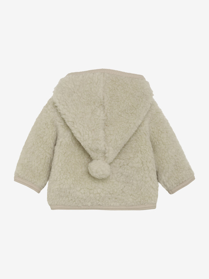 Wollen teddy jasje cement