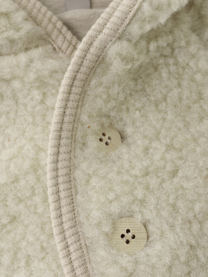 Wollen teddy jasje cement