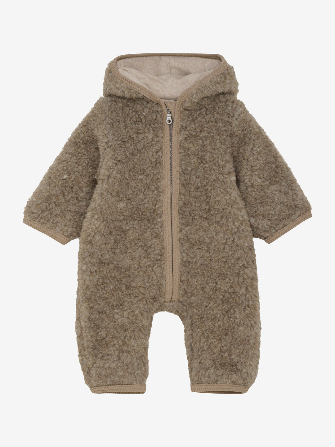 Wollen teddy pak camel melange