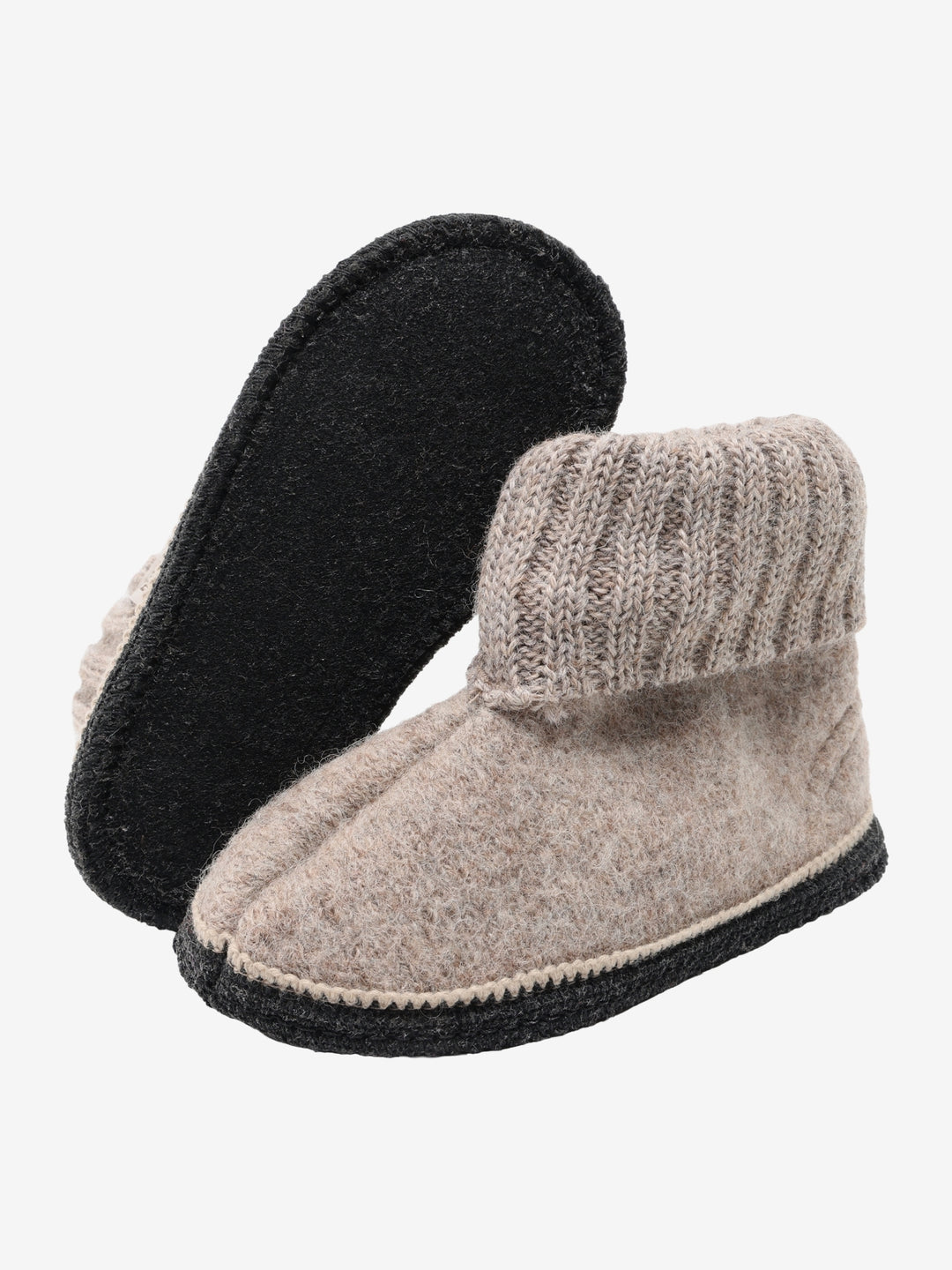 Wollen sloffen camel melange