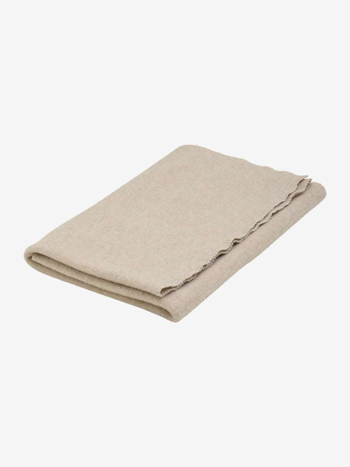Deken wol camel melange