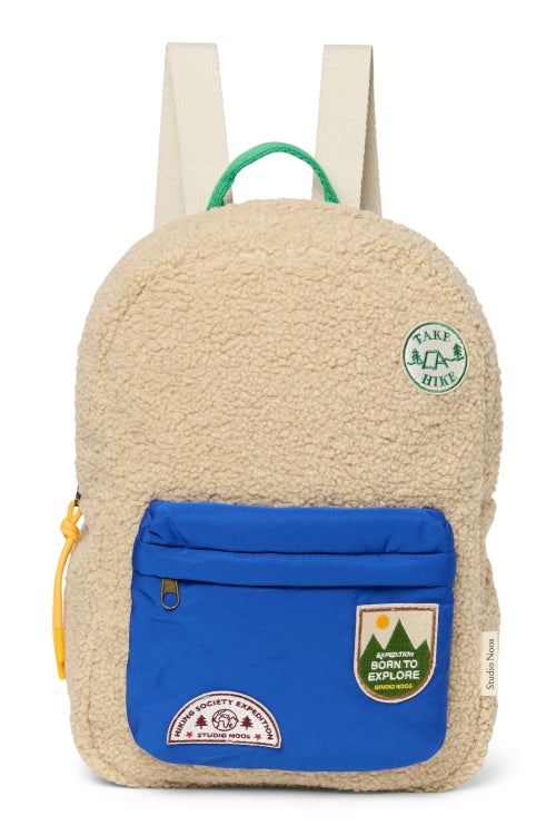 Rugzak teddy ecru/cobalt