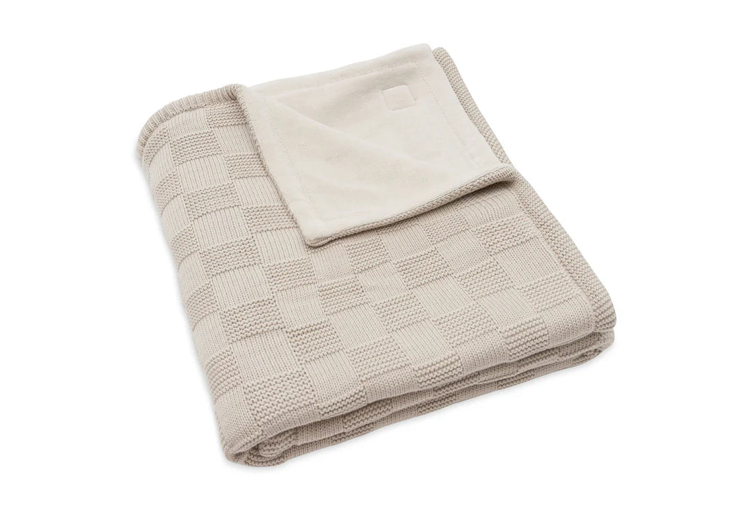 Deken warm knit sand/velvet
