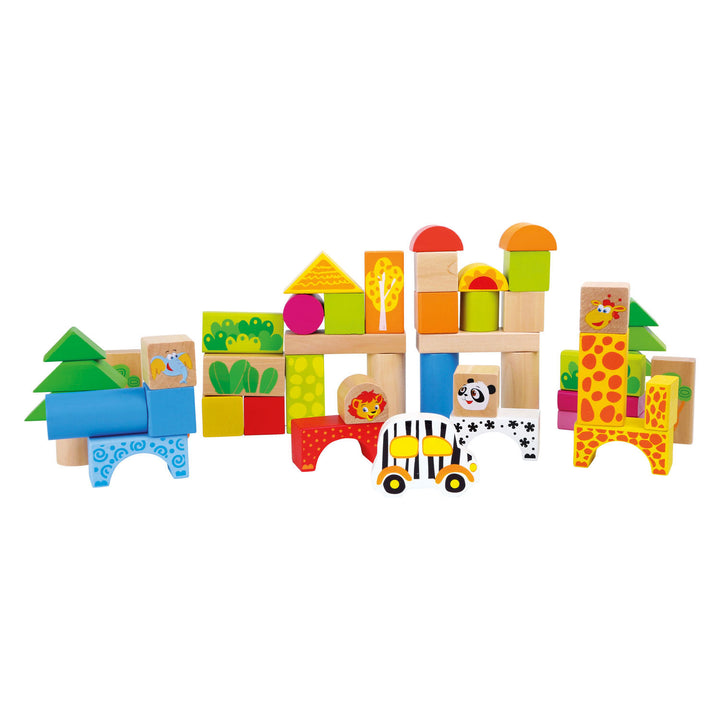 Houten Bouwblokken Dierentuin (50-delig)