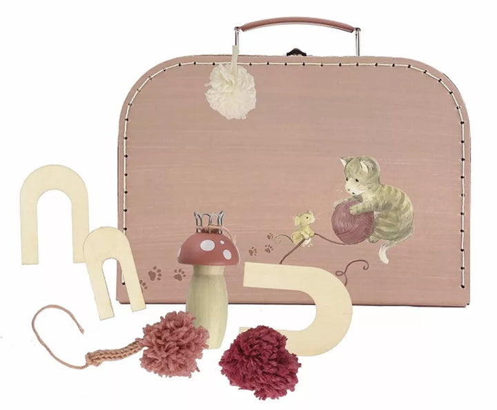 Wol set, pompon maken in koffer. 5+