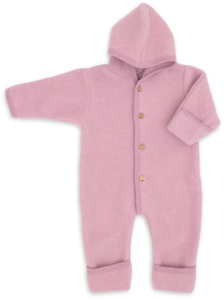Overall 100% wol-fleece — rosenholz roze melange