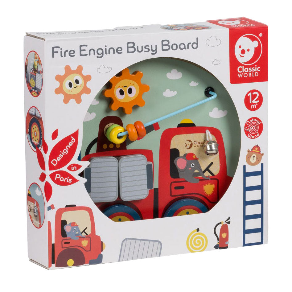 Houten speelbord brandweer