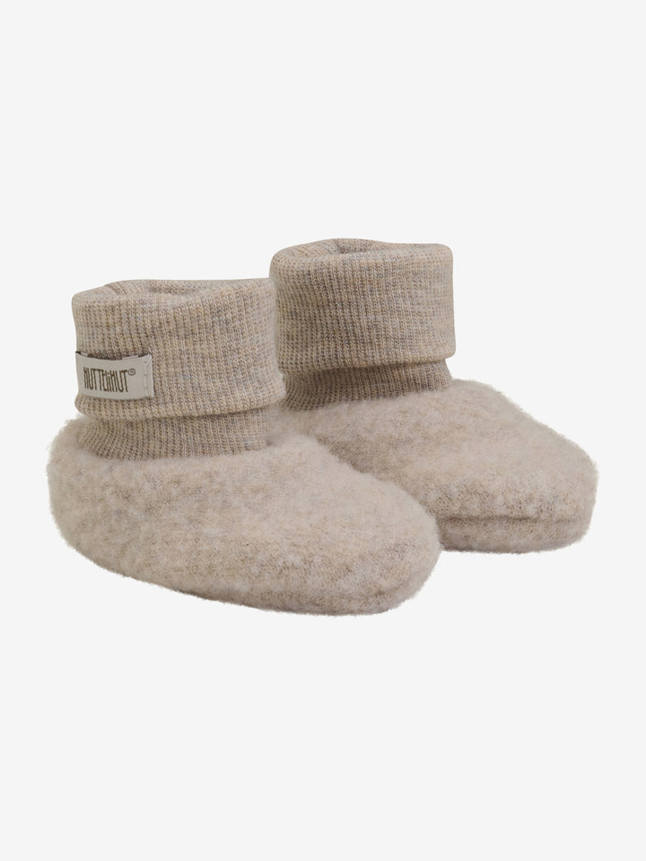 Wollen slofjes camel melange
