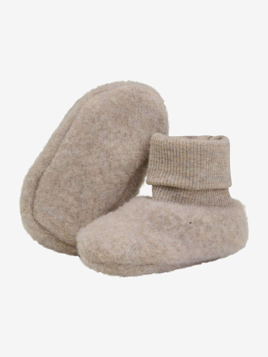 Wollen slofjes camel melange
