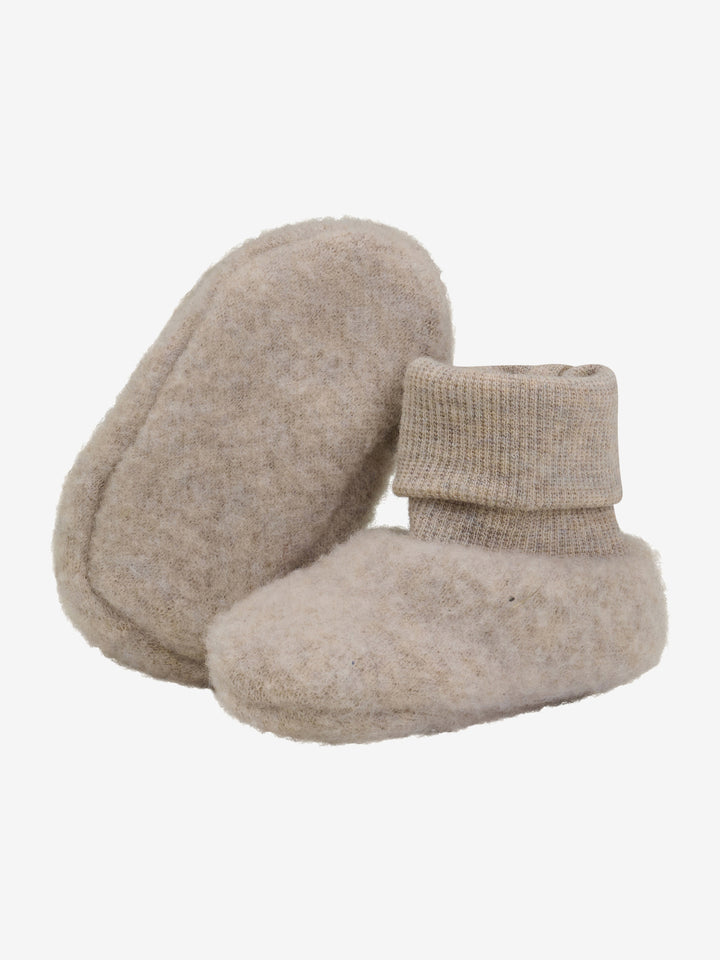 Wollen slofjes camel melange