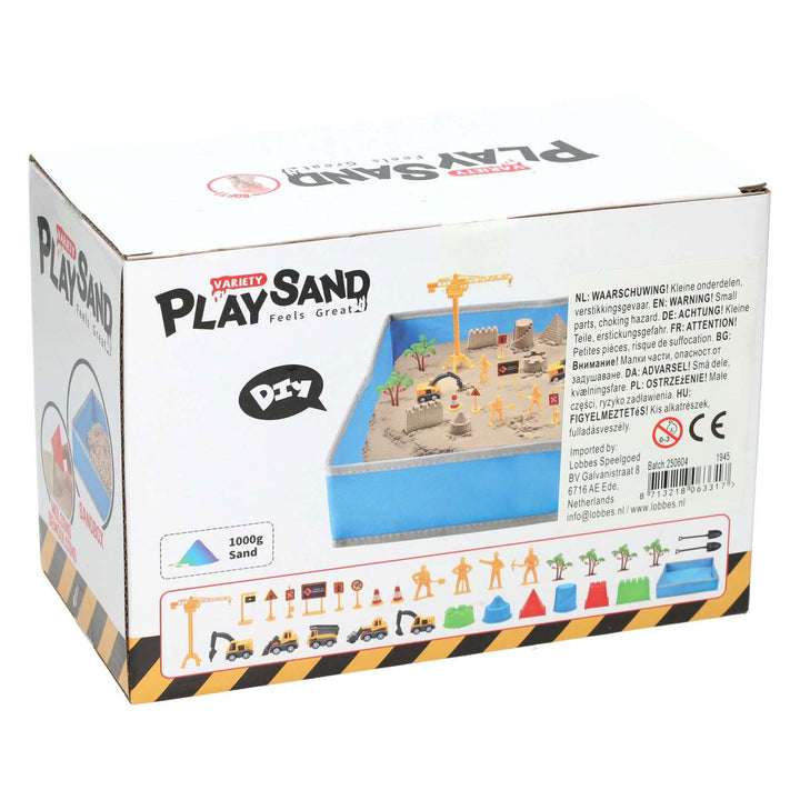 Speelzand bouwterrein met speelmat