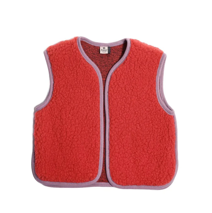 Wollen bodywarmer coral light