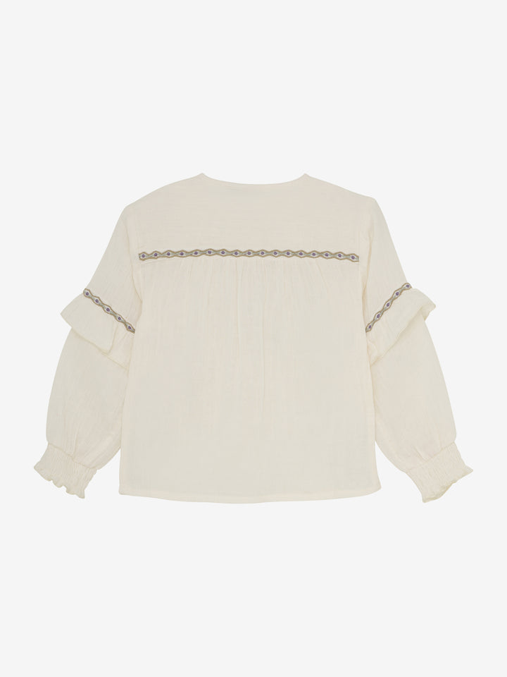 Blouse ruffle off white