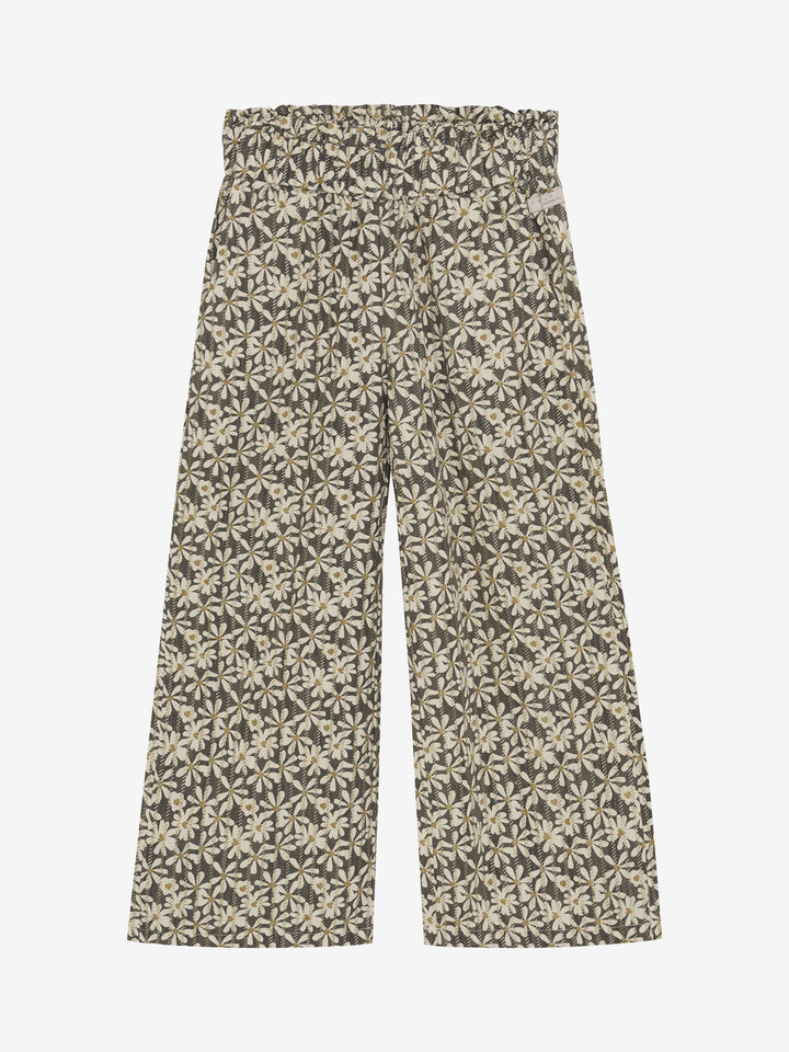 Flared broek shiny flowers