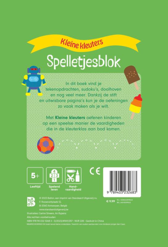 Spelletjesblok met viltstift 5+